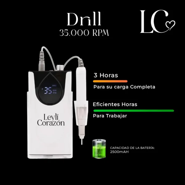 DRILL Leyli Blanco2 copia Leyli Corazón Belleza Uñas Nails Lashes Pestañas Cejas Eyelashes Herramientas Cúticula