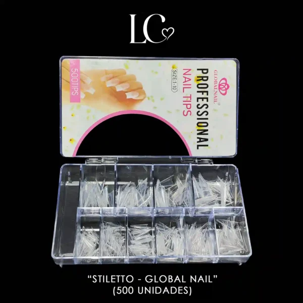 TIPS STILETO XL X500 TRANSPARENTE 2 Leyli Corazón Belleza Uñas Nails Lashes Pestañas Cejas Eyelashes Herramientas Cúticula