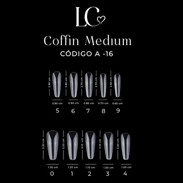 Tips Coffin Medium2 1 Leyli Corazón Belleza Uñas Nails Lashes Pestañas Cejas Eyelashes Herramientas Cúticula