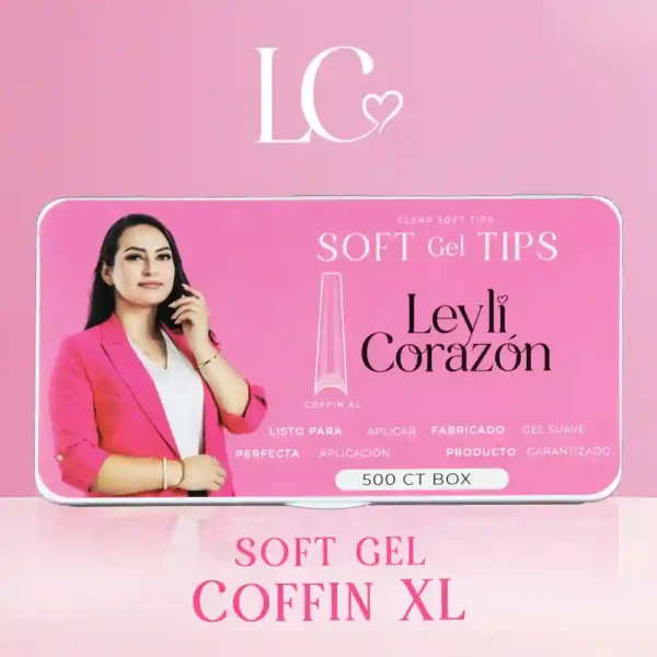 Tips Sof Gel Coffin XL copia Leyli Corazón Belleza Uñas Nails Lashes Pestañas Cejas Eyelashes Herramientas Cúticula