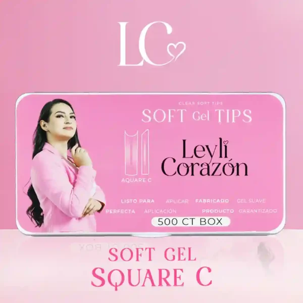 Tips Sof Gel Square C copia Leyli Corazón Belleza Uñas Nails Lashes Pestañas Cejas Eyelashes Herramientas Cúticula