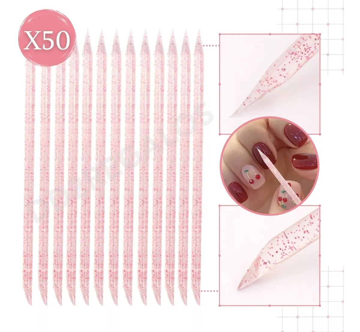 Palito De Naranjo Acrilico X50 Pcs 1 Leyli Corazón Palito De Naranjo Acrilico X50 Pcs