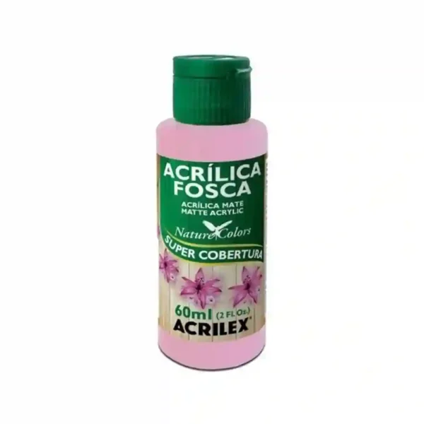 Pintura Acrilica Fosca 60Ml Acrilex Rosa Bebe Leyli Corazón Belleza Uñas Nails Lashes Pestañas Cejas Eyelashes Herramientas Cúticula