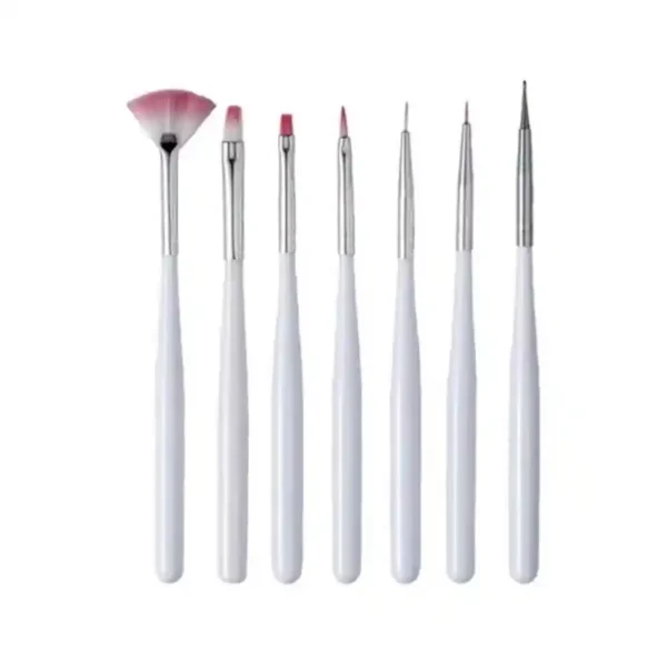 Set De Pincel X7 Pcs Para Arte 1 Leyli Corazón Belleza Uñas Nails Lashes Pestañas Cejas Eyelashes Herramientas Cúticula