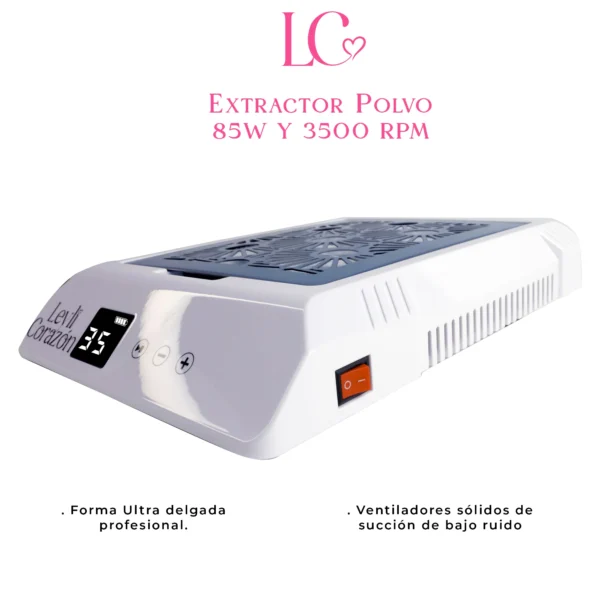 EXTRACTOR POLVO 85W 3500 RPM 1 Leyli Corazón Belleza Uñas Nails Lashes Pestañas Cejas Eyelashes Herramientas Cúticula