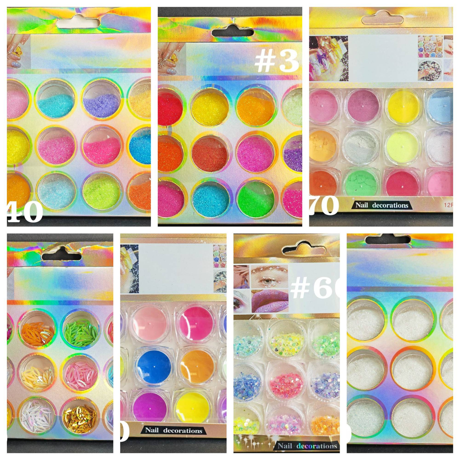 GLITTER P/ UÑAS X 12PCS VARIADOS 1 Leyli Corazón GLITTER P/ UÑAS X 12PCS VARIADOS