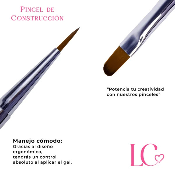 Pincel para gel Construcción doble punta Leyli - Imagen 3