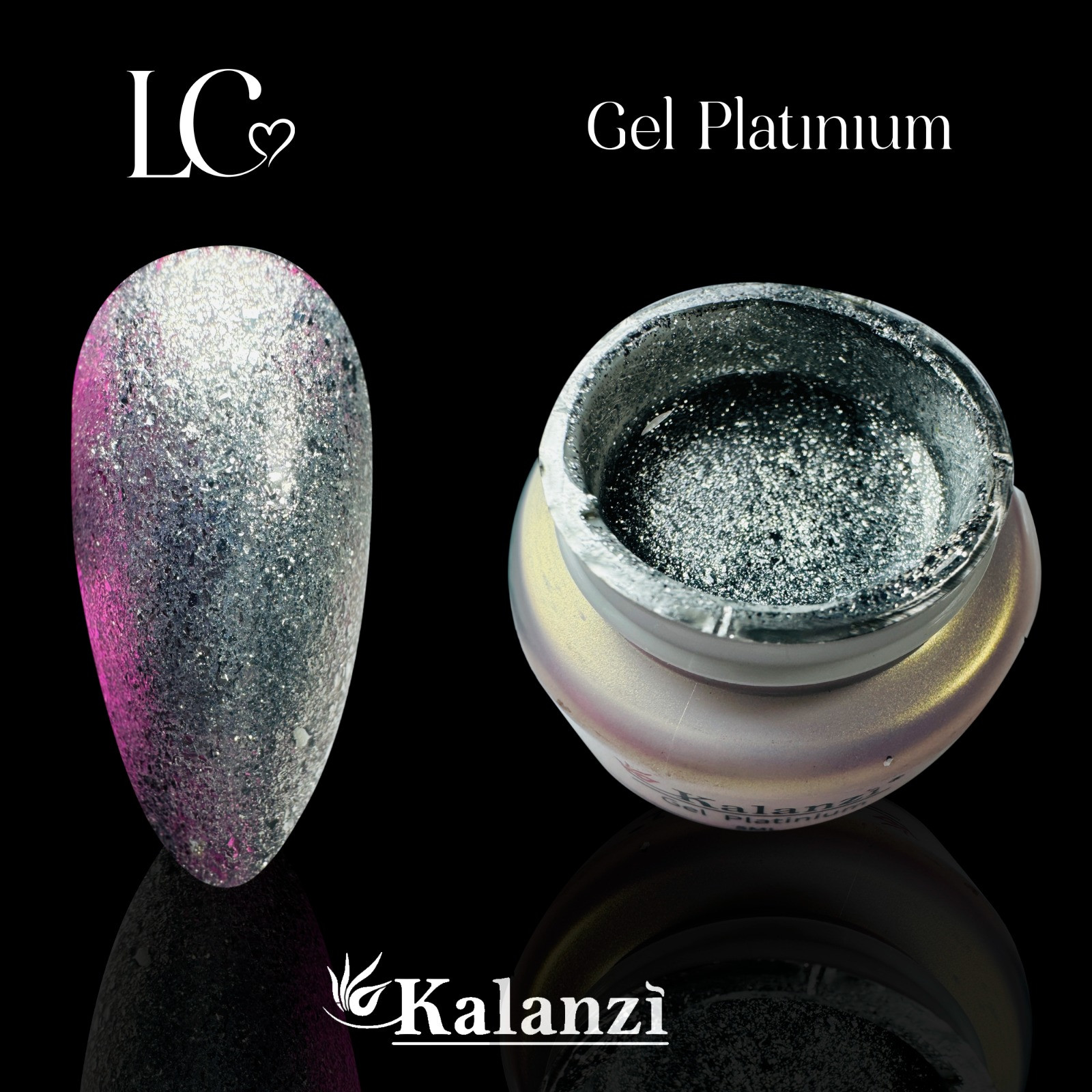 Gel Platinium 5Ml Kalanzi 001 Plateado 1 Leyli Corazón Gel Platinium 5Ml Kalanzi 001 Plateado