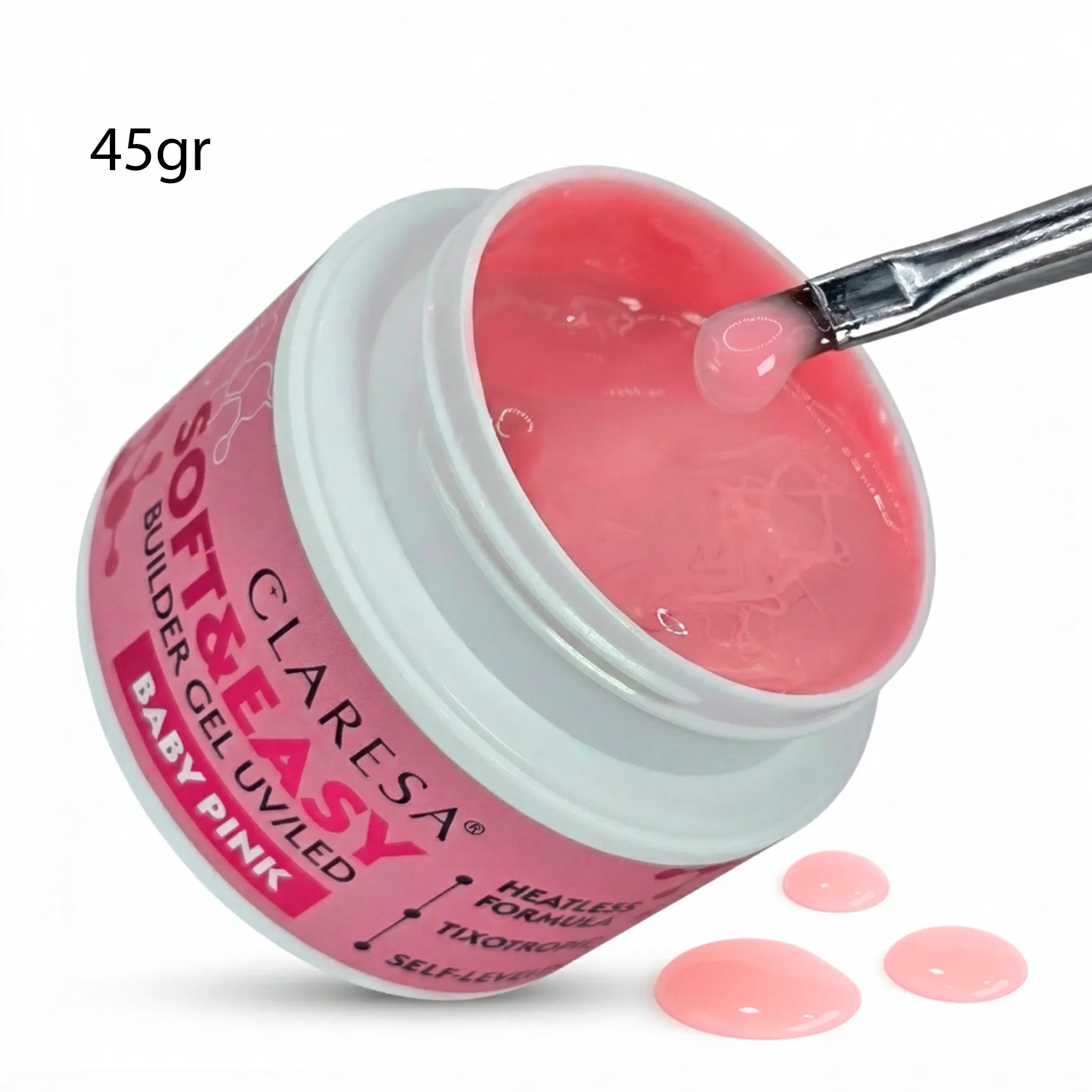 BUILDER GEL SOFT & EASY CLARESA BABY PINK 45G 1 Leyli Corazón BUILDER GEL SOFT & EASY CLARESA BABY PINK 45G
