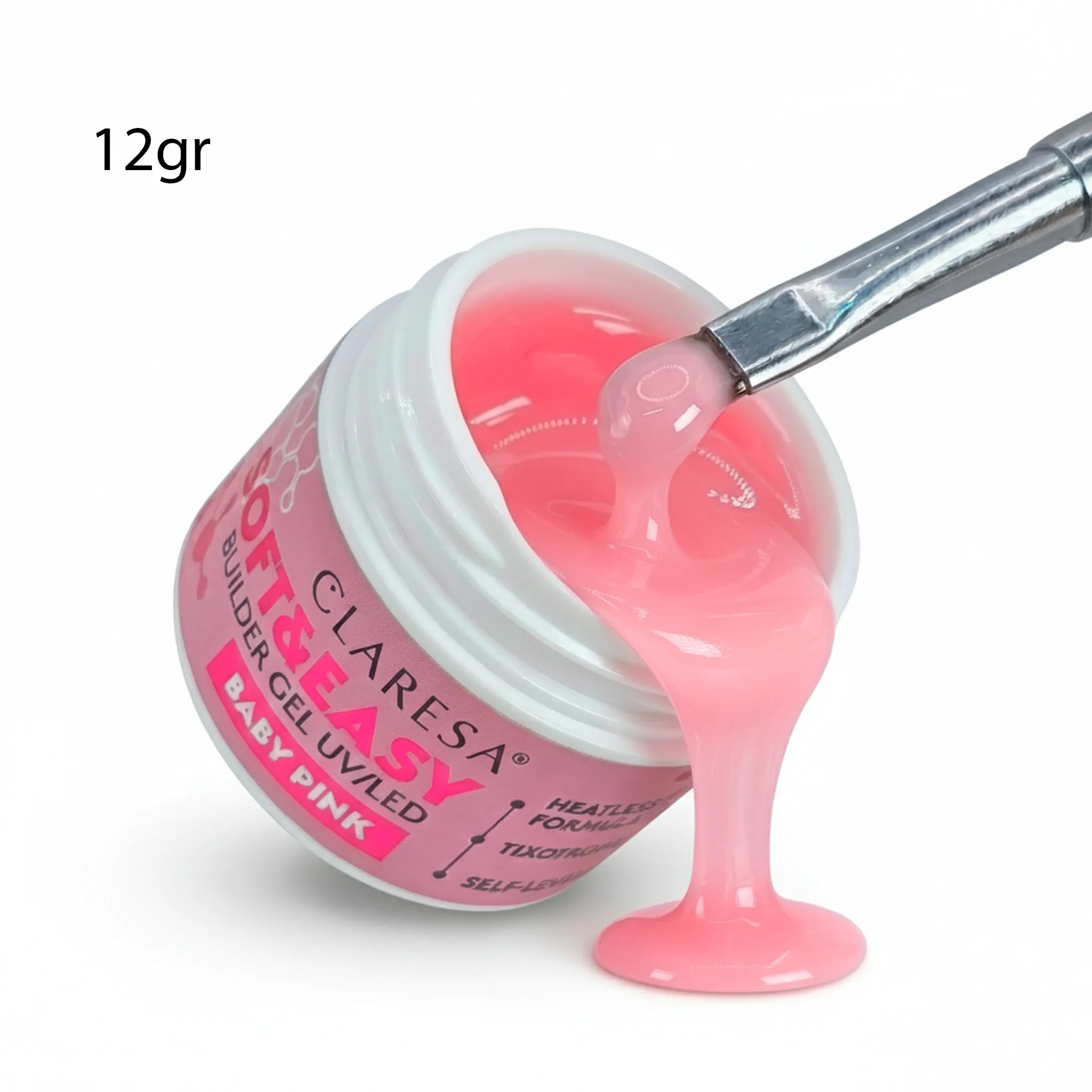 BUILDER GEL SOFT & EASY CLARESA BABY PINK 12G 1 Leyli Corazón BUILDER GEL SOFT & EASY CLARESA BABY PINK 12G