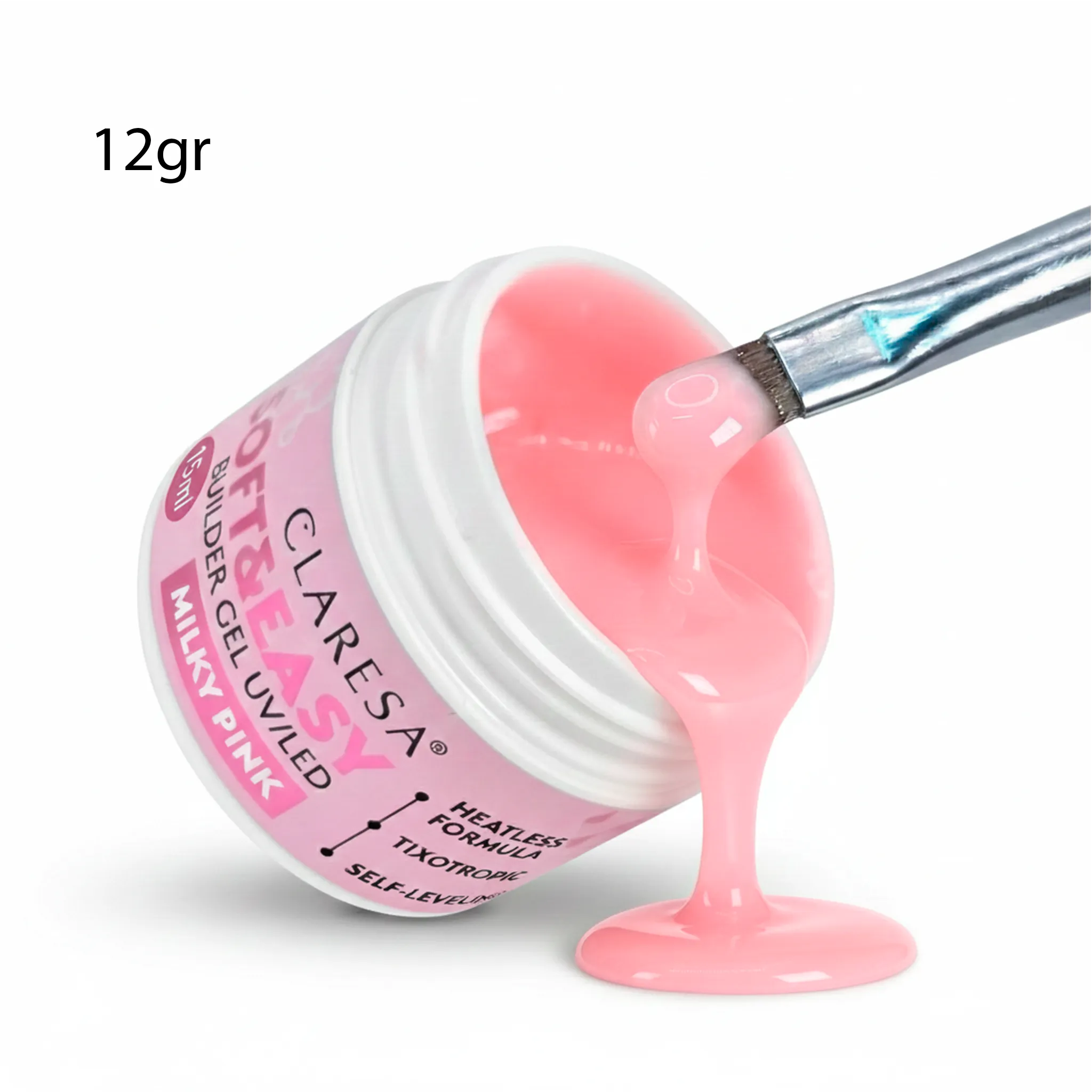 BUILDER GEL SOFT & EASY CLARESA MILKY PINK 12G 1 Leyli Corazón BUILDER GEL SOFT & EASY CLARESA MILKY PINK 12G