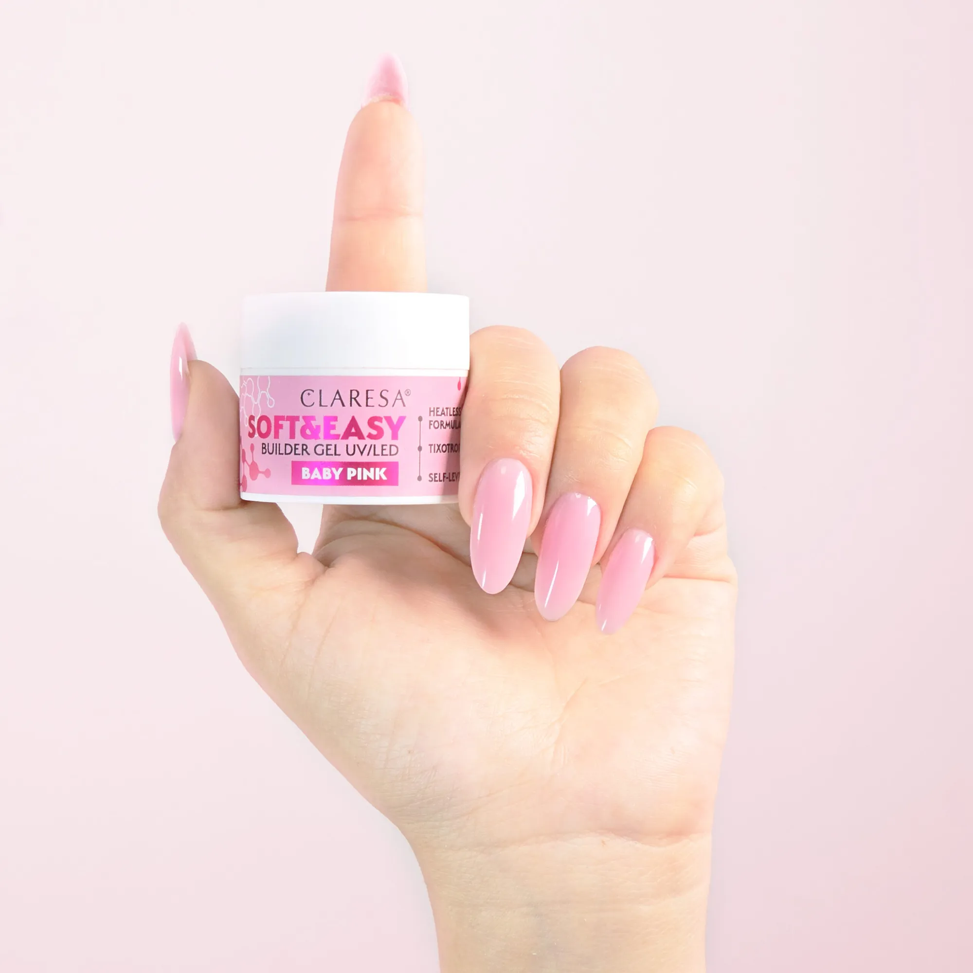 BUILDER GEL SOFT & EASY CLARESA BABY PINK 12G 2 Leyli Corazón BUILDER GEL SOFT & EASY CLARESA BABY PINK 12G - Imagen 2