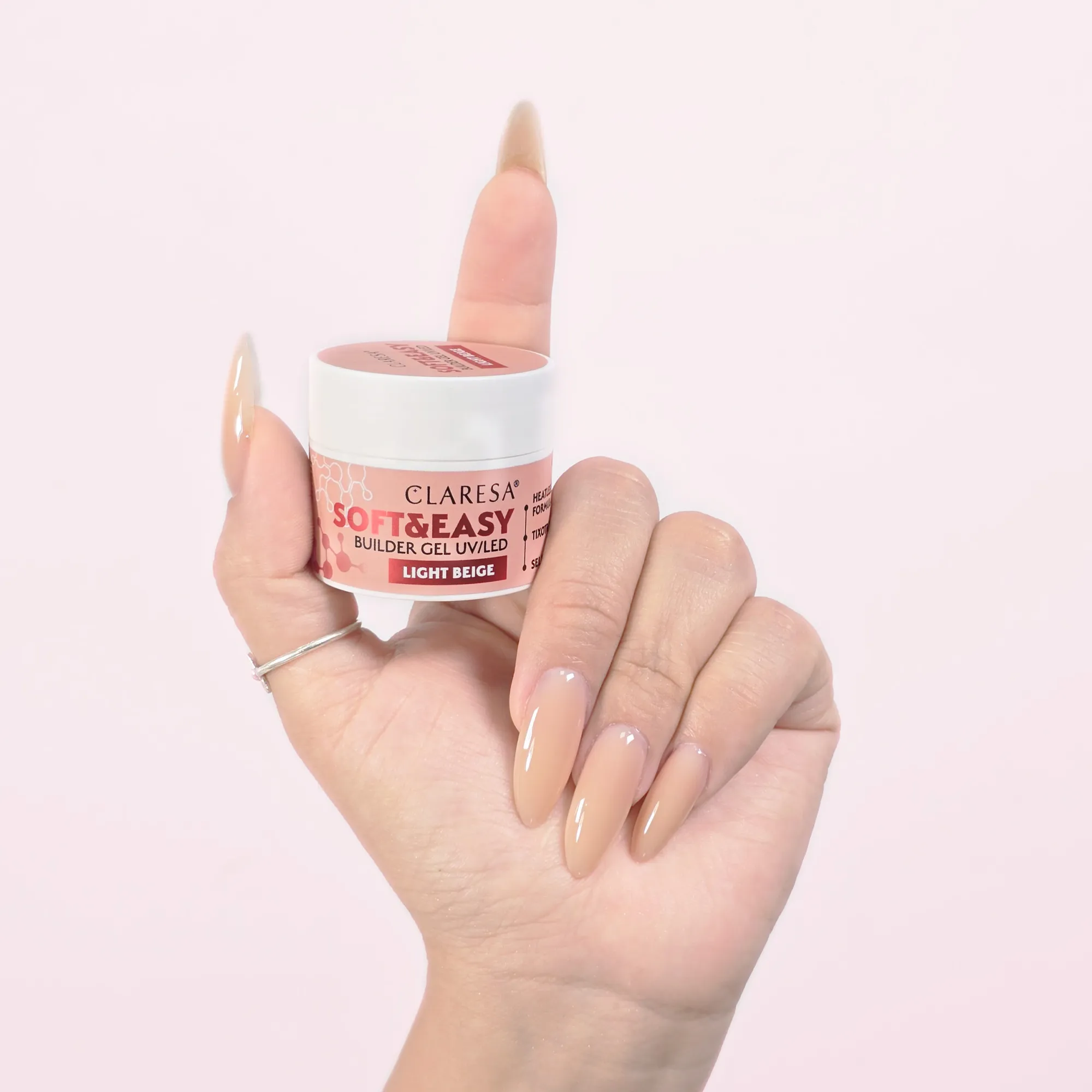 BUILDER GEL SOFT & EASY CLARESA LIGHT BEIGE 12G 2 Leyli Corazón BUILDER GEL SOFT & EASY CLARESA LIGHT BEIGE 12G - Imagen 2