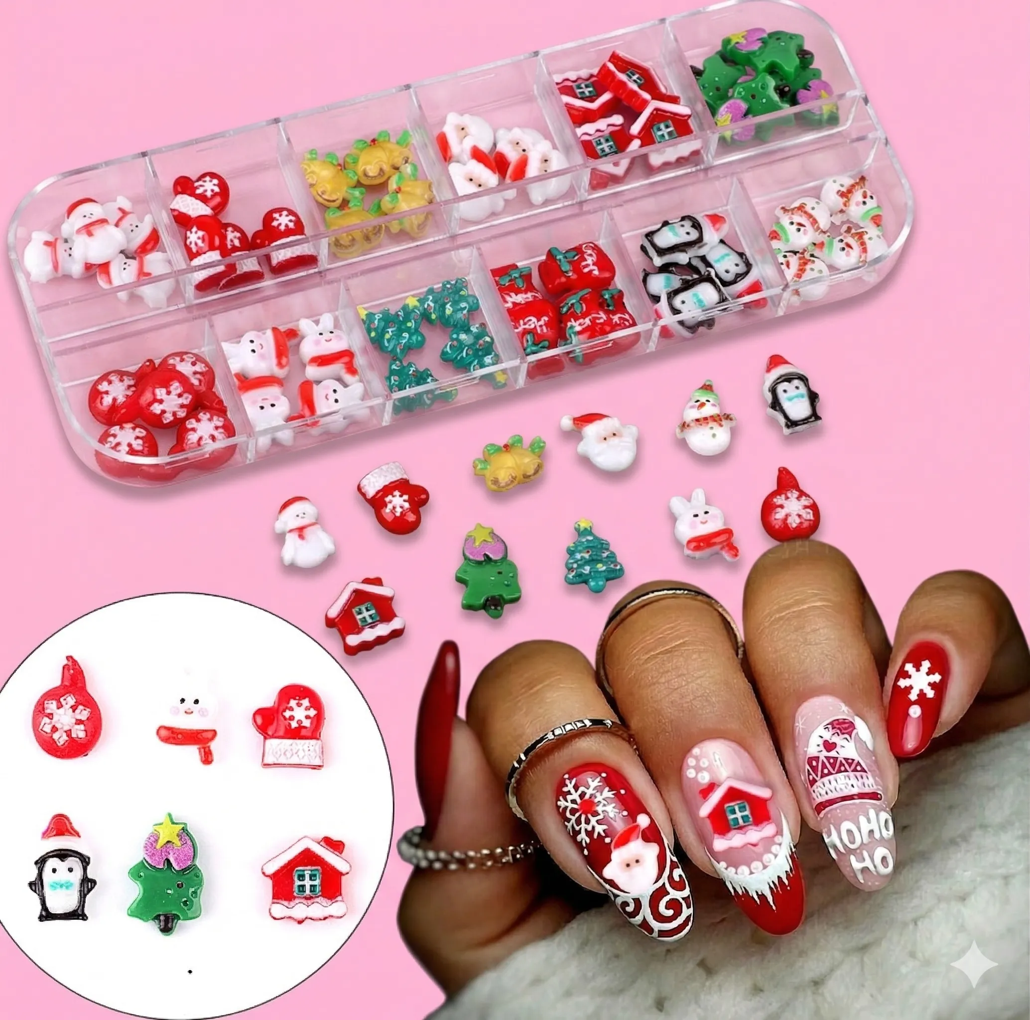 DIJE NAVIDEÑO 3D VARIADO 1 Leyli Corazón DIJE NAVIDEÑO 3D VARIADO