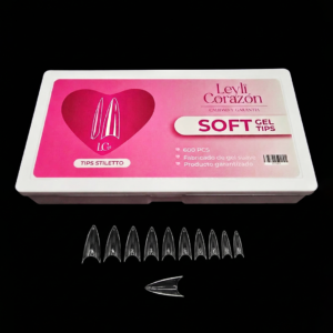 TIPS SOFT GEL STILETTO X 600 LEYLI CORAZON
