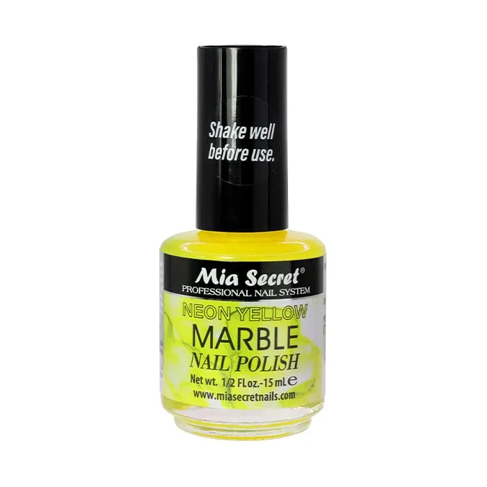 MARBLE NAIL POLISH NEON YELLOW MIA SECRET 1 Leyli Corazón MARBLE NAIL POLISH NEON YELLOW MIA SECRET