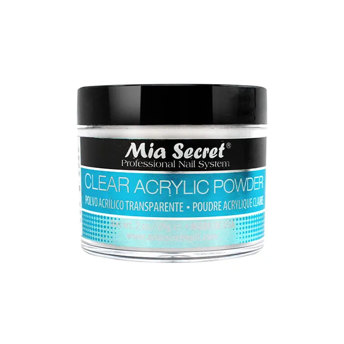 CLEAR ACRYLIC POWDER 2 OZ MIA SECRET 1 Leyli Corazón CLEAR ACRYLIC POWDER 2 OZ MIA SECRET